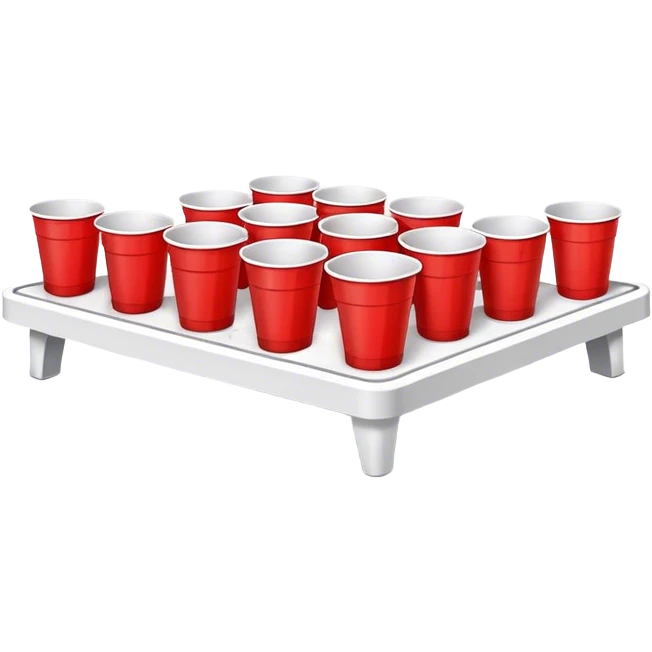 beer pong with a few cups and ping pong ball emoji