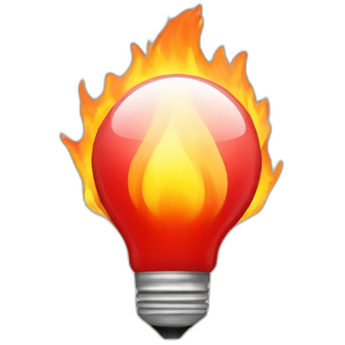 red bulb with fire sticker emoji