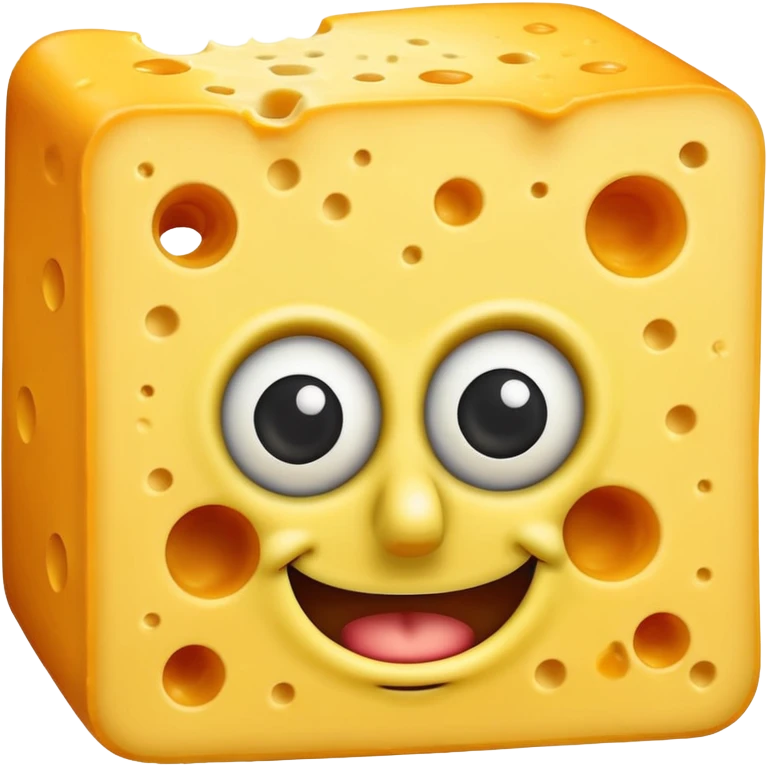 Give me a spongebob make it yellow but in cheese. no holes  emoji