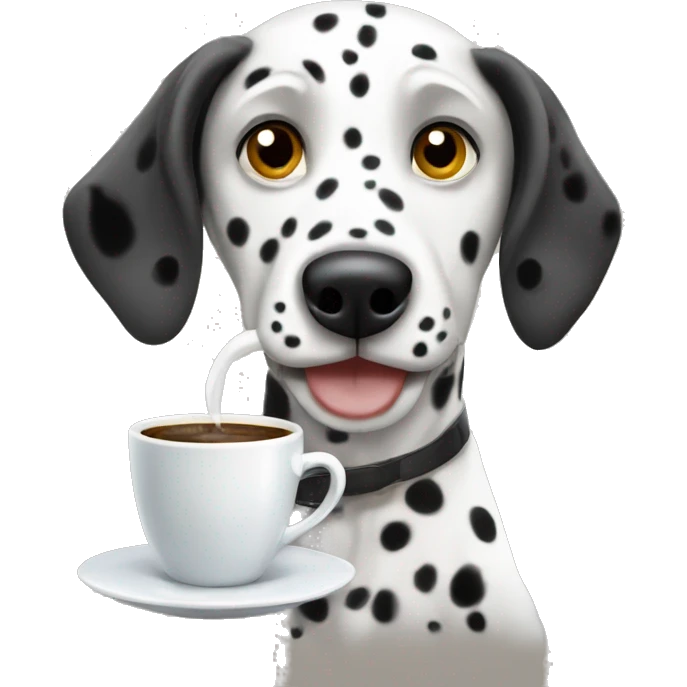 Dalmatian dog drinking espresso emoji