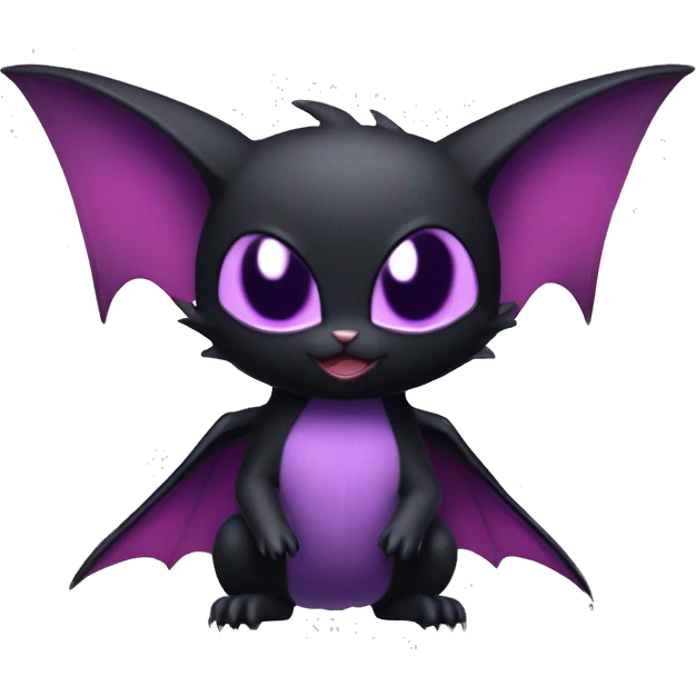 Cool Cute Edgy Dark Black Red Purple Batty Chibi Noibat-Cat-Pokémon-Fakémon-hybrid emoji