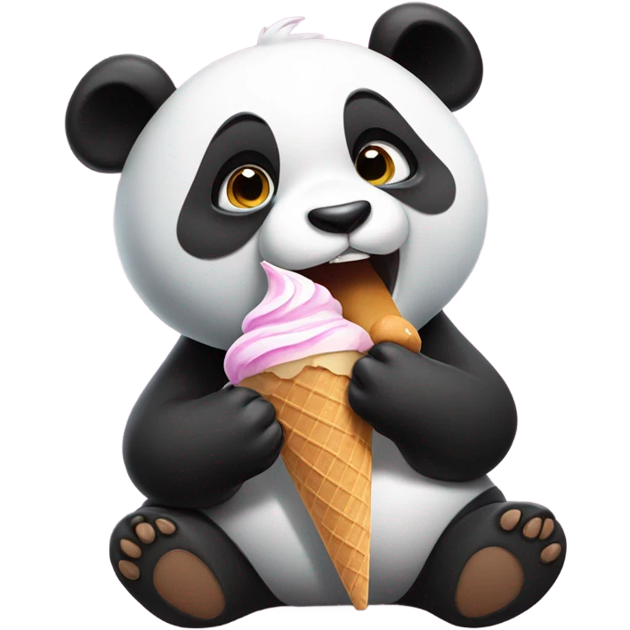 Panda eating ice cream emoji