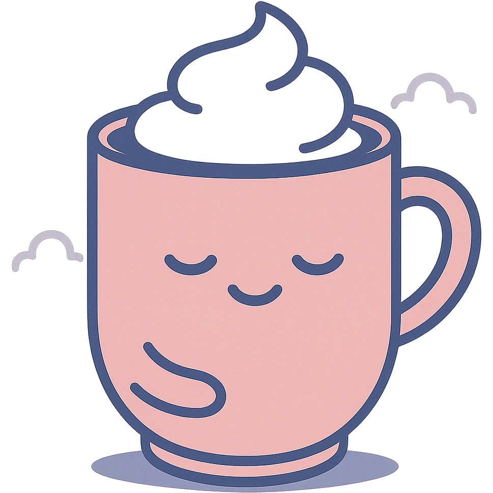 a pink mocha, cute and inviting emoji
