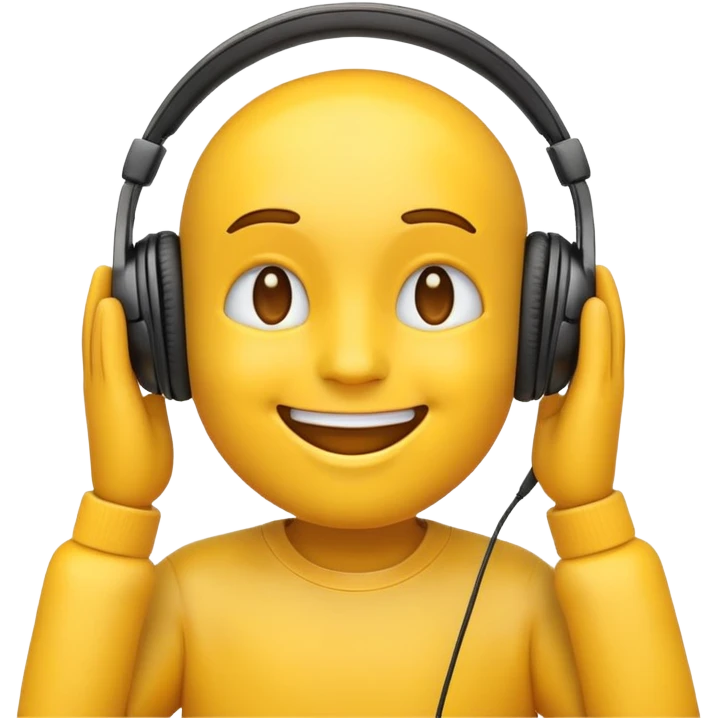yellow cool emoji with headphone emoji