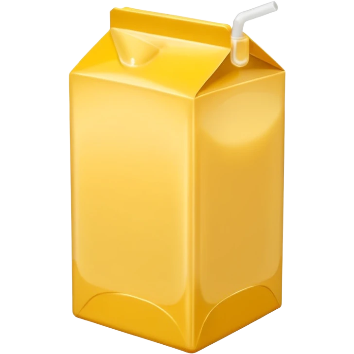 plain yellow milk box, no label, no straw, simple, clear emoji