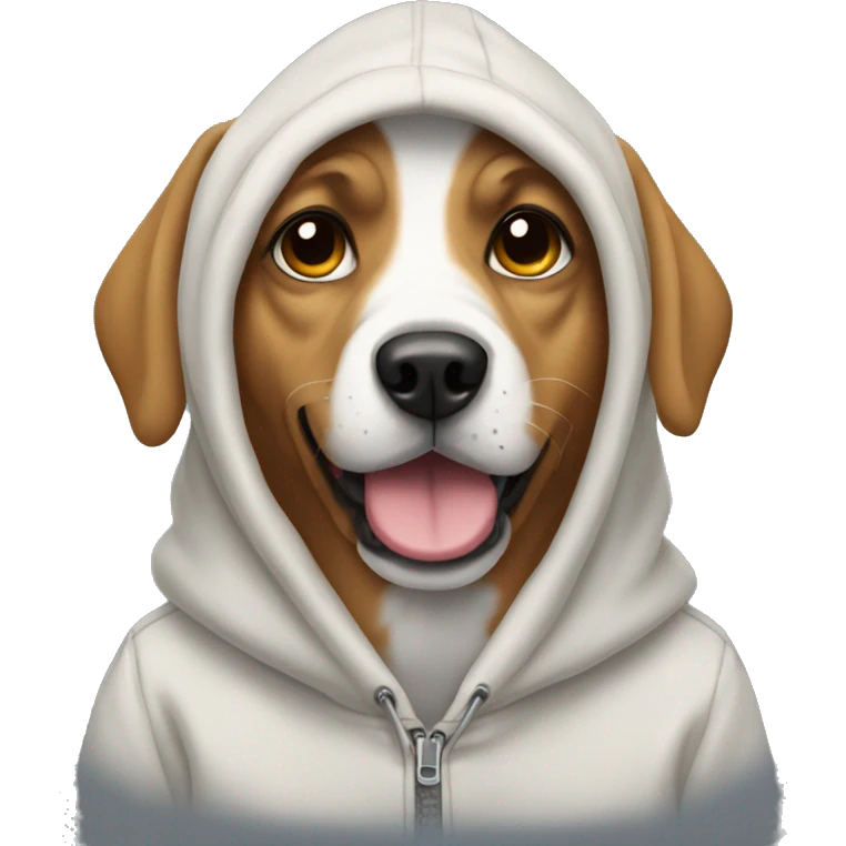 Dog wearing hoddie emoji