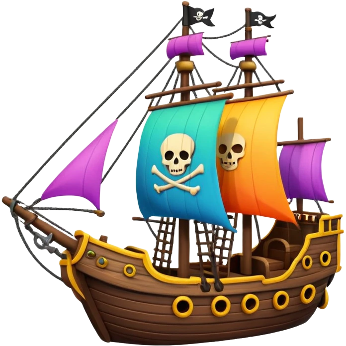 simple small Pirate Ship Ride emoji