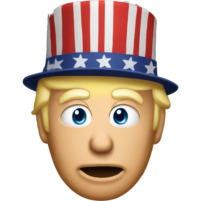 Donald trump emoji with a american hat on emoji
