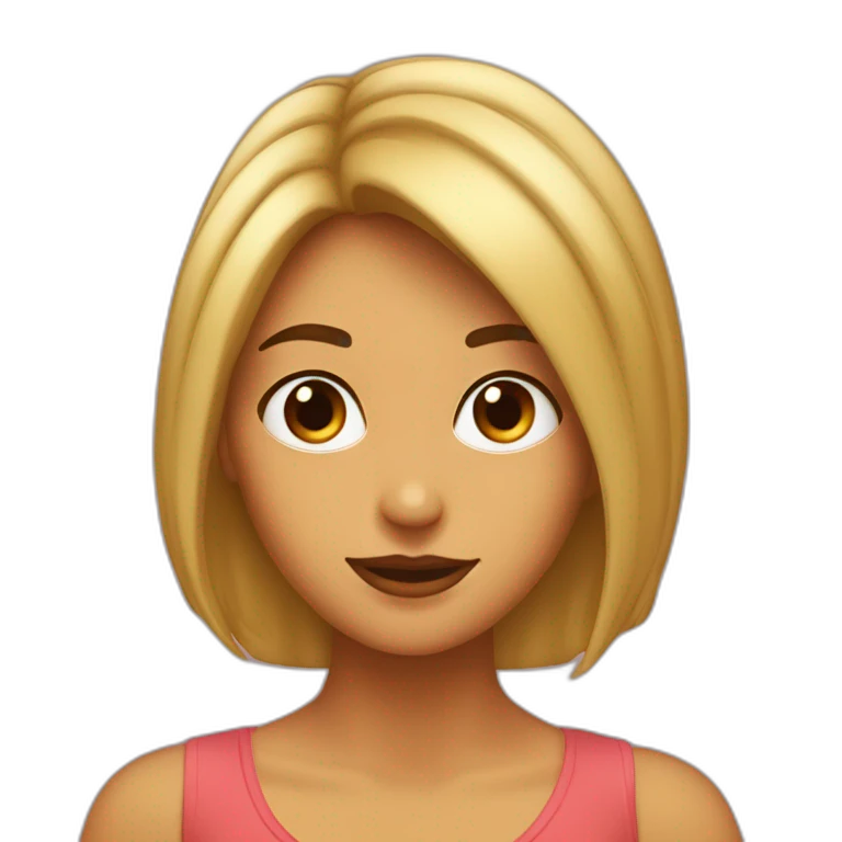 chica de pelo castaño y ojos hazel emoji