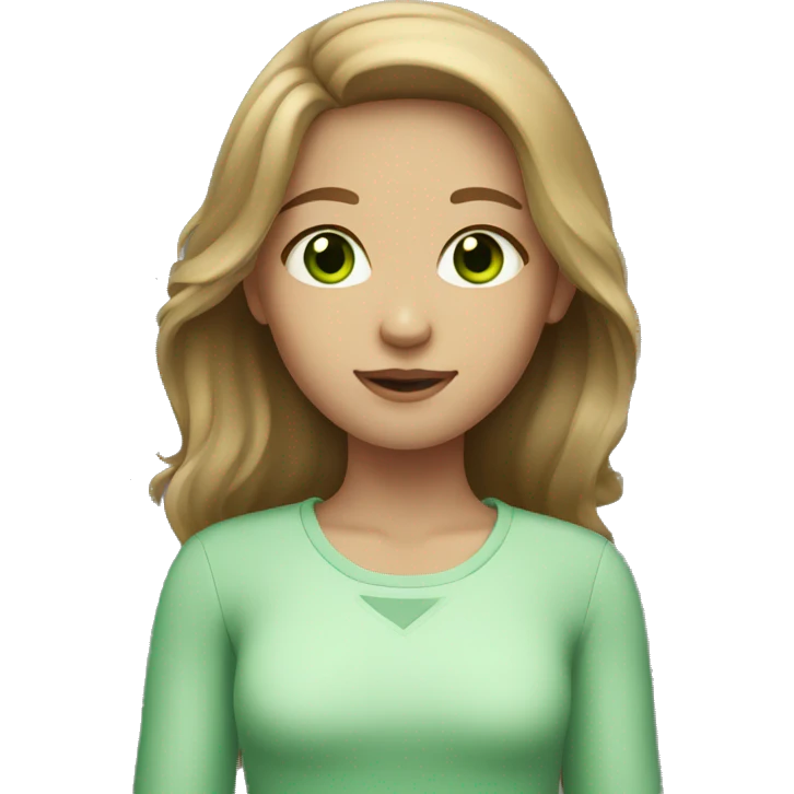girl with light brown hair and green eyes emoji