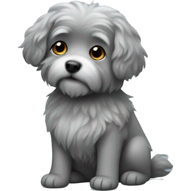 Grey little fluffy dog emoji