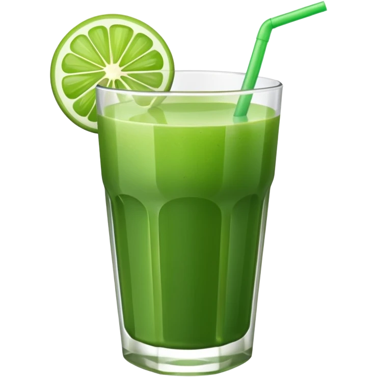 a glass of green juice, vibrant, simple, clear emoji
