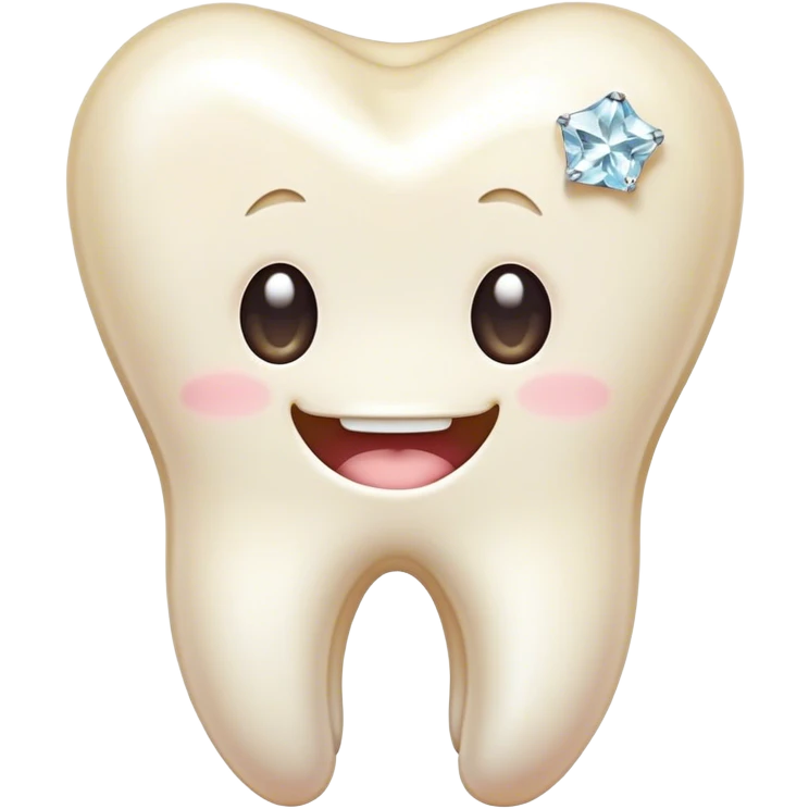 Kawaii Tooth with diamonds emoji