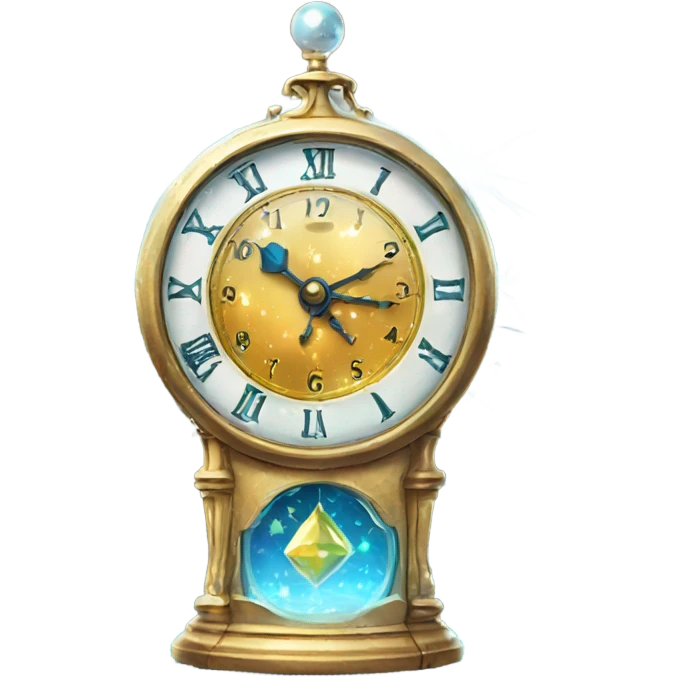 Sparkling magic clock emoji