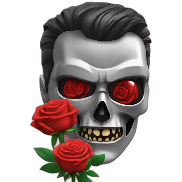 T800 biting a rose emoji