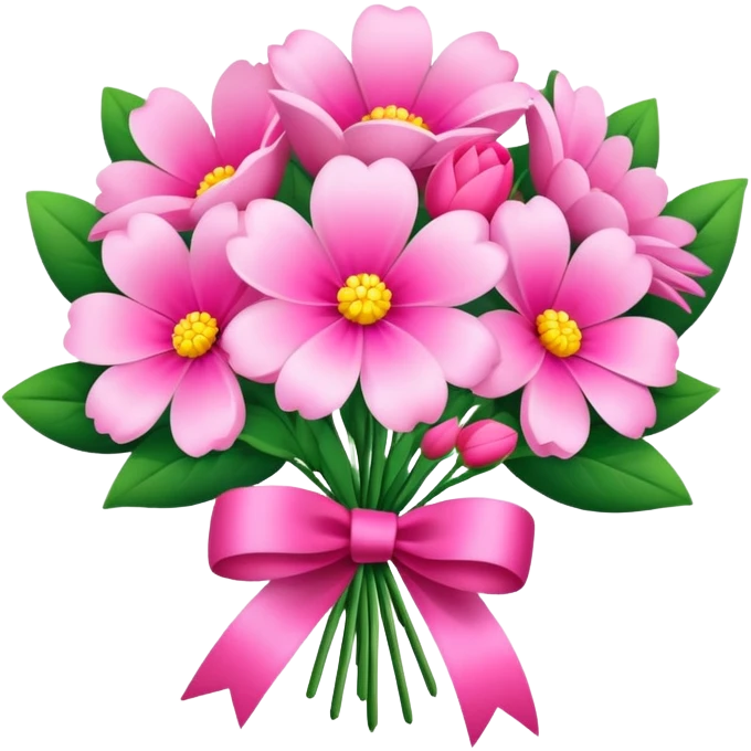 Pink flower buque emoji