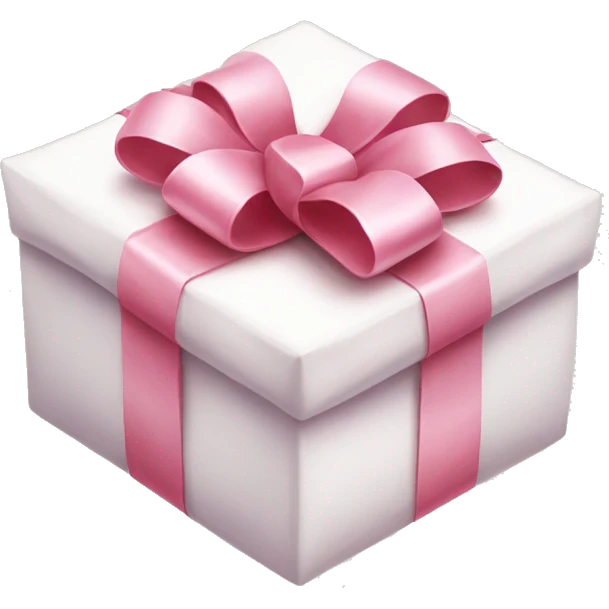 Aesthetic Christmas wrapped gift white and pink bow emoji