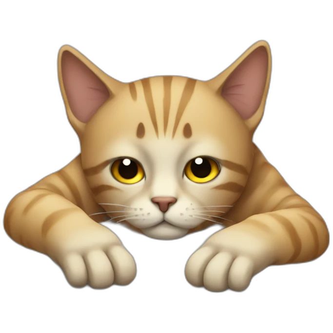 a dying cat with homework emoji