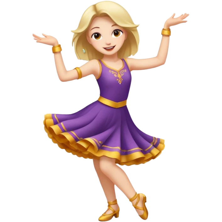 girl dancing joyful pose emoji