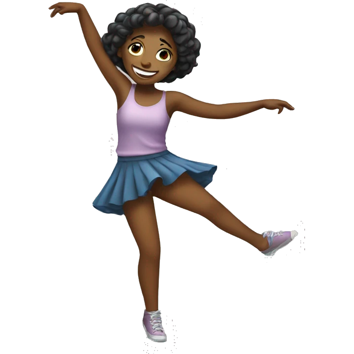 Girl dancing with music emoji