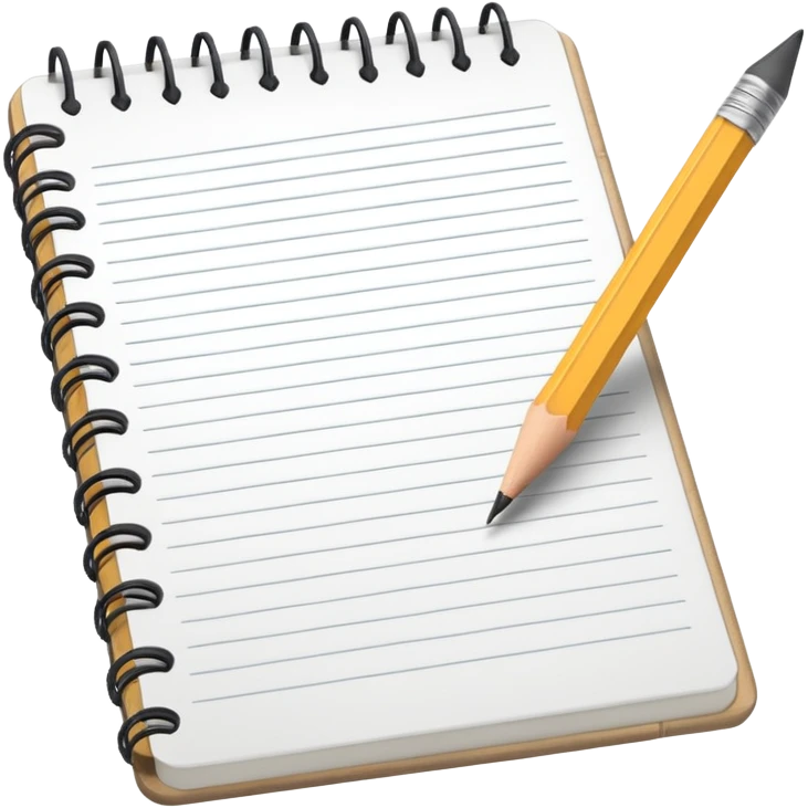 notebook with pencil emoji