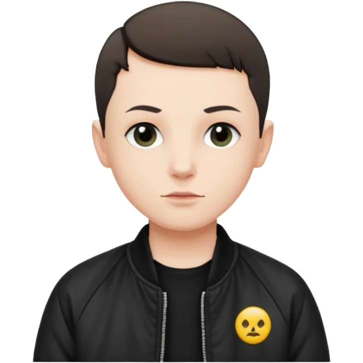 skinhead in black bomber jacket emoji