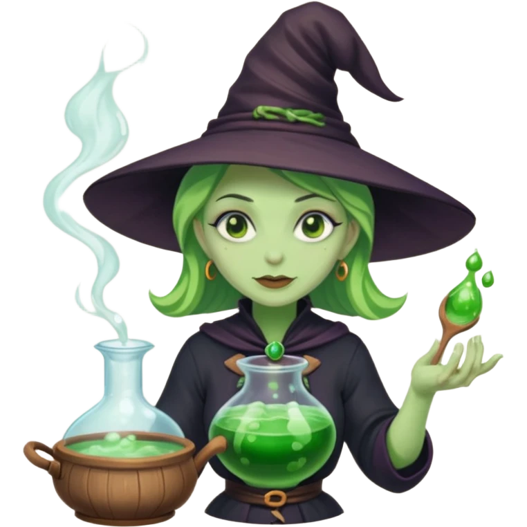 green witch cooking potion emoji