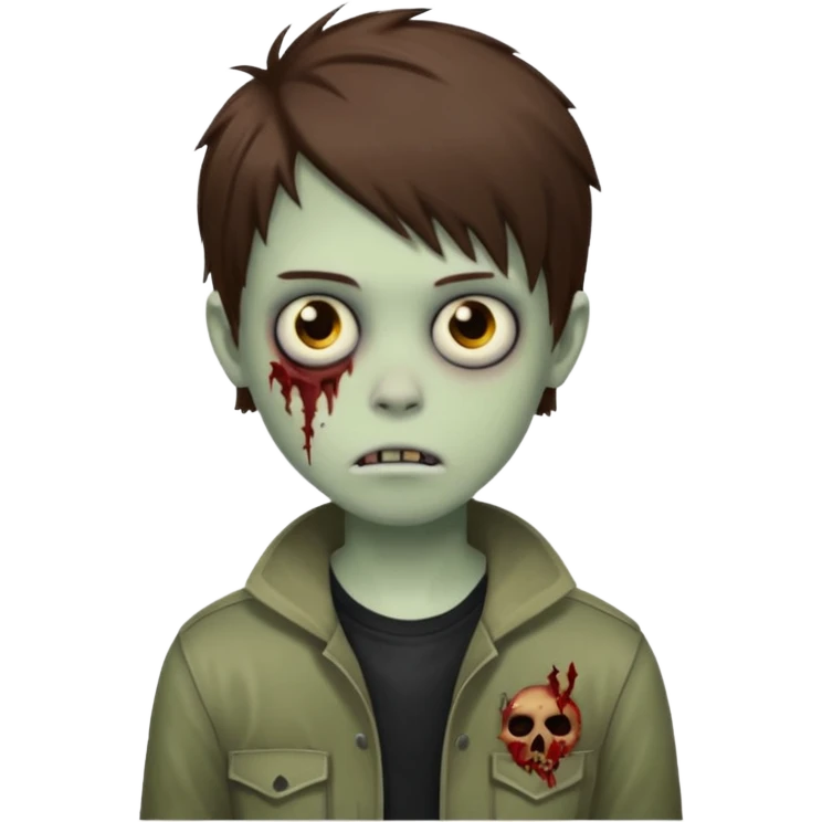 boy zombie with brown hair emo emoji