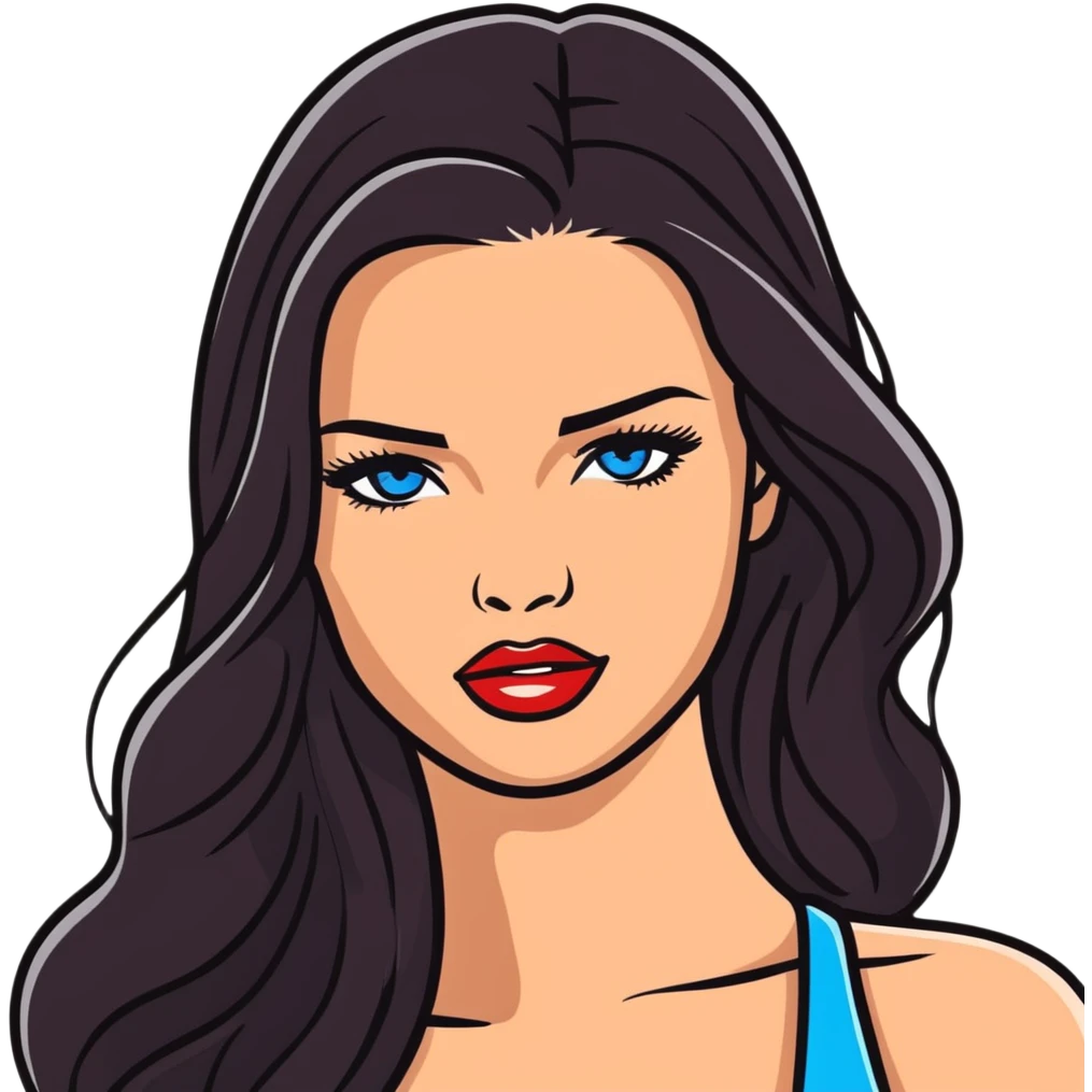 Adriana Lima, beautiful Brazilian supermodel with long dark hair and blue eyes emoji