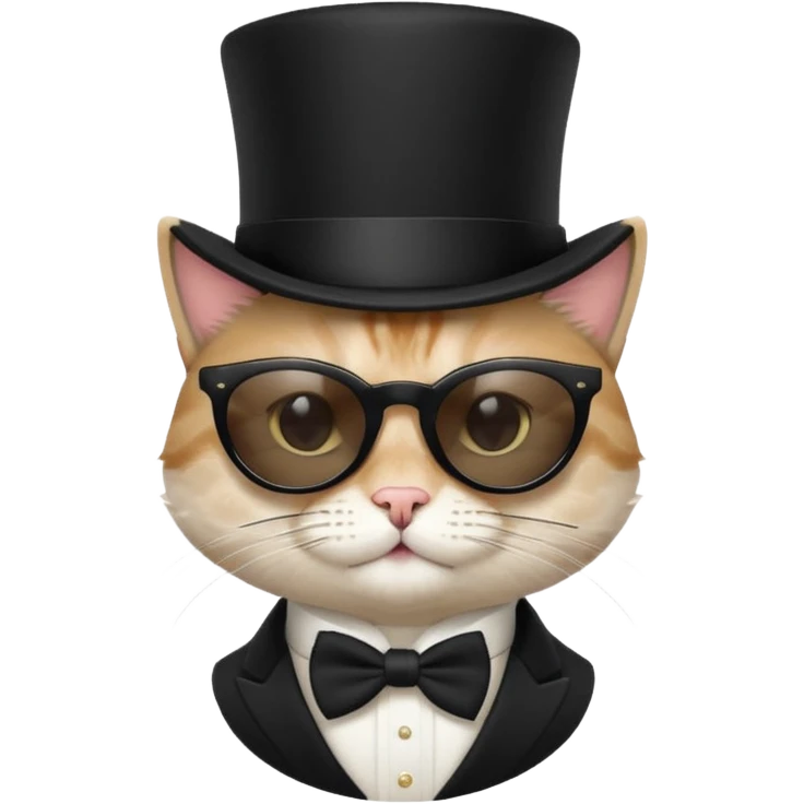 Cat with sunglasses and a top hat emoji