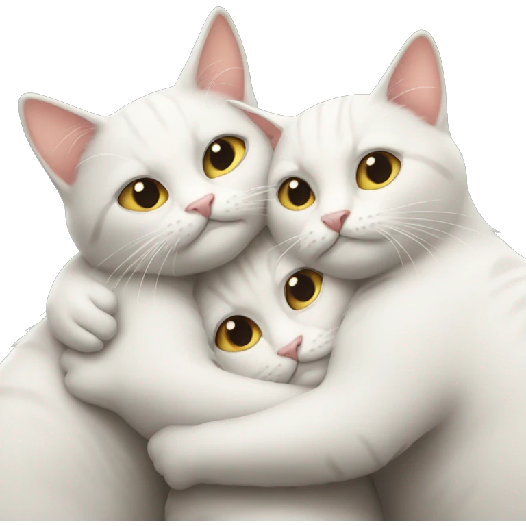 three cats hugging emoji