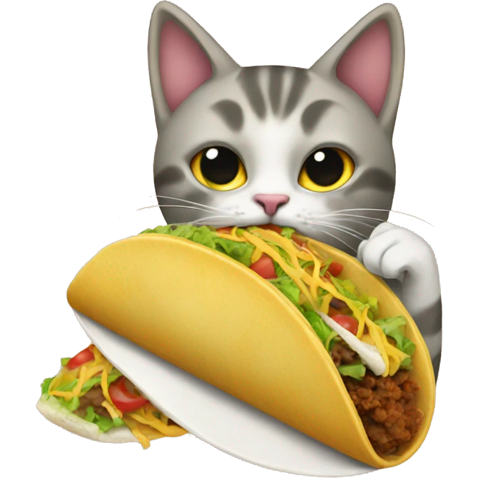 Cat eating taco emoji