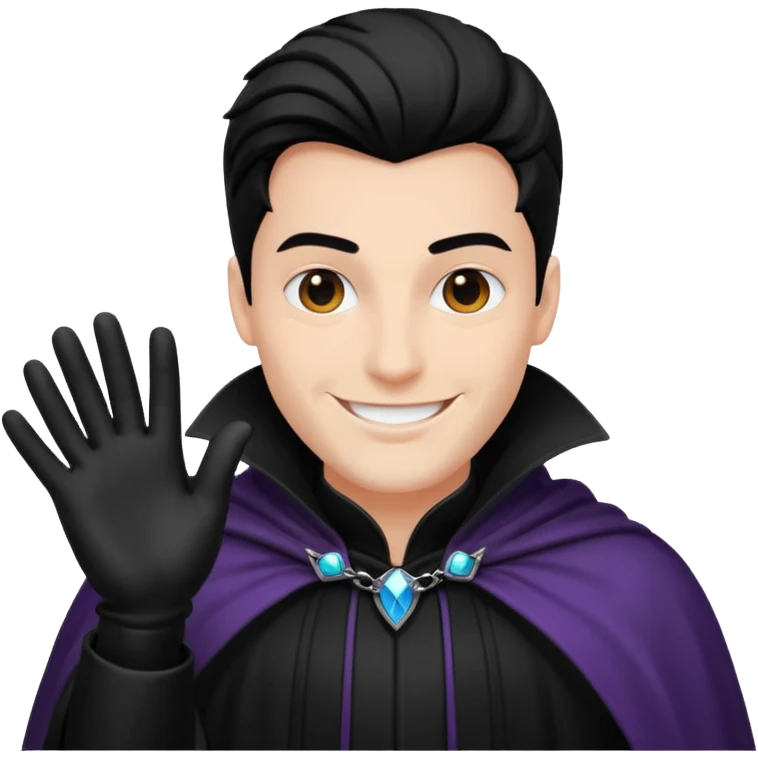 villain smiling with a white cloak , male emoji