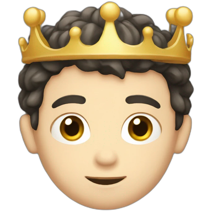 wawy dark hair white boy with a crown emoji