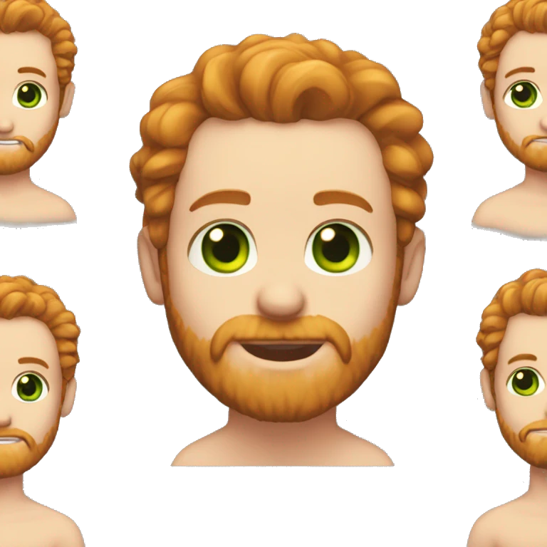 Bearded, White Guy, ginger Hairy Green eyes, Shirtless, Hairy emoji
