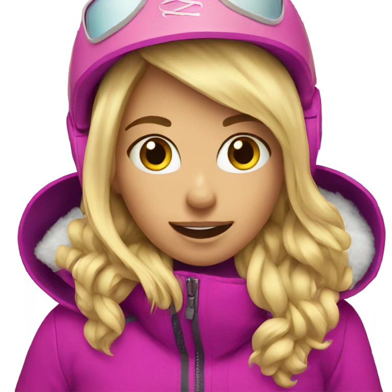Blonde girl snowboarding emoji