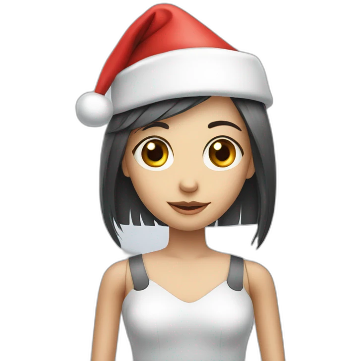 ai girl-robot with santa hat emoji