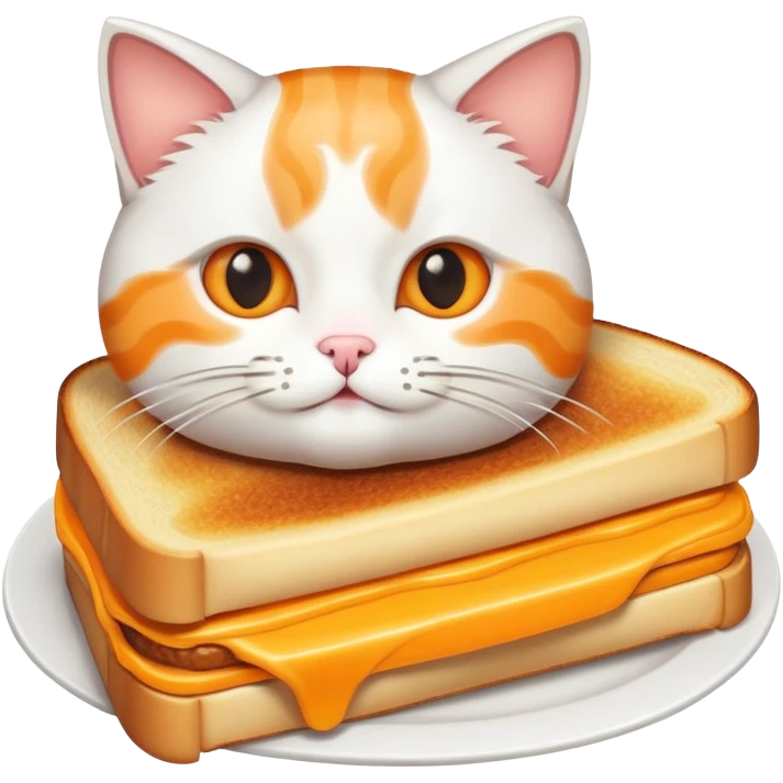 cat making a grilled cheese sandwich emoji