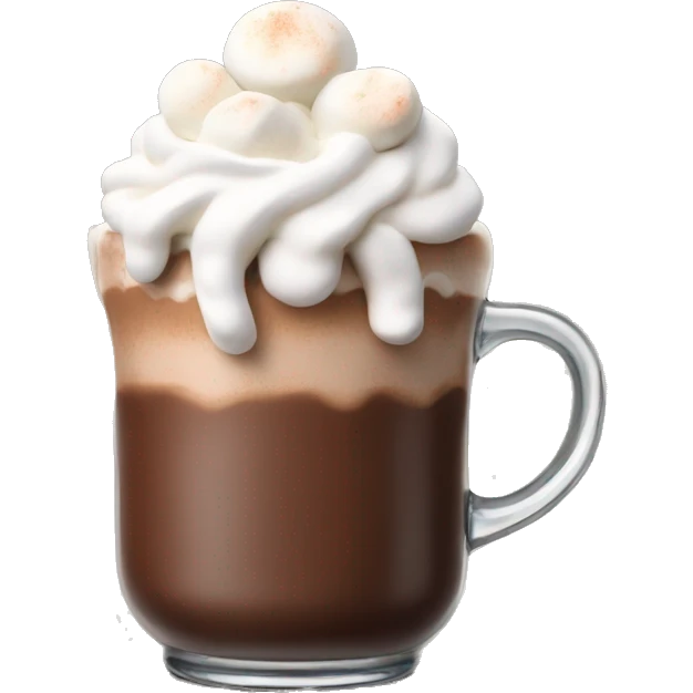 Hot chocolate with whipped cream and marshmallows  emoji