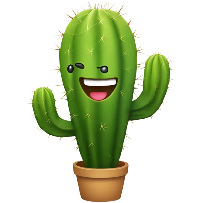 Cactus, smiling emoji