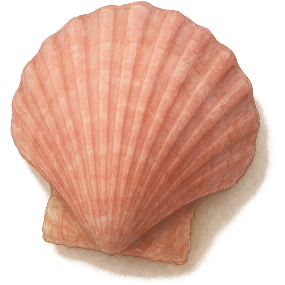 realistic pink seashell, soft painterly look, detailed and natural emoji
