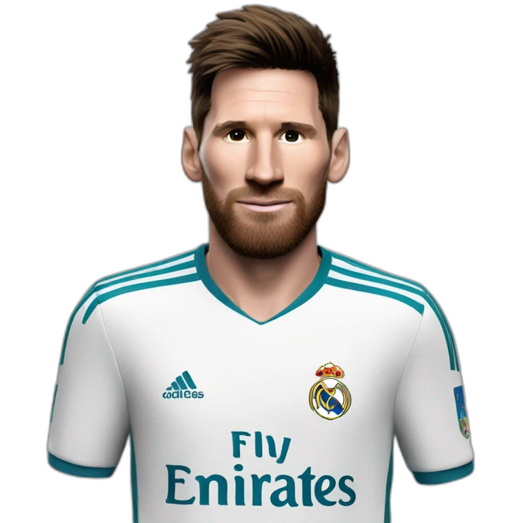 Messi avec le maillot du Real Madrid emoji