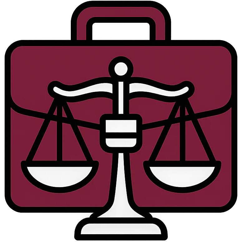 Change the icon to a burgundy and silver color scheme, keeping an elegant legal consulting icon with scales of justice. emoji