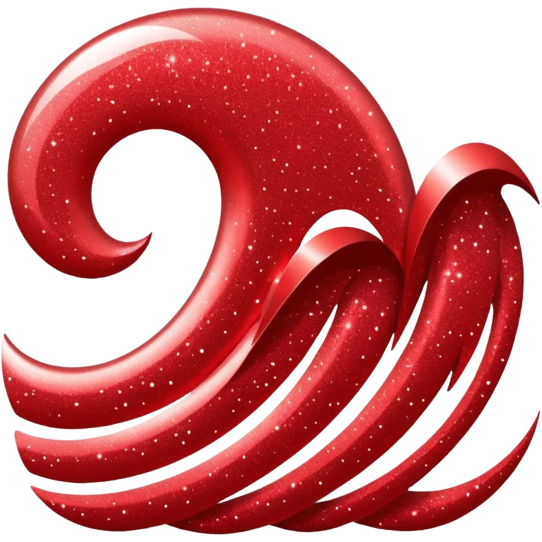 red glitter wave emoji