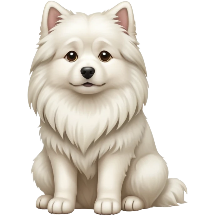 White long-haired dog sitting emoji
