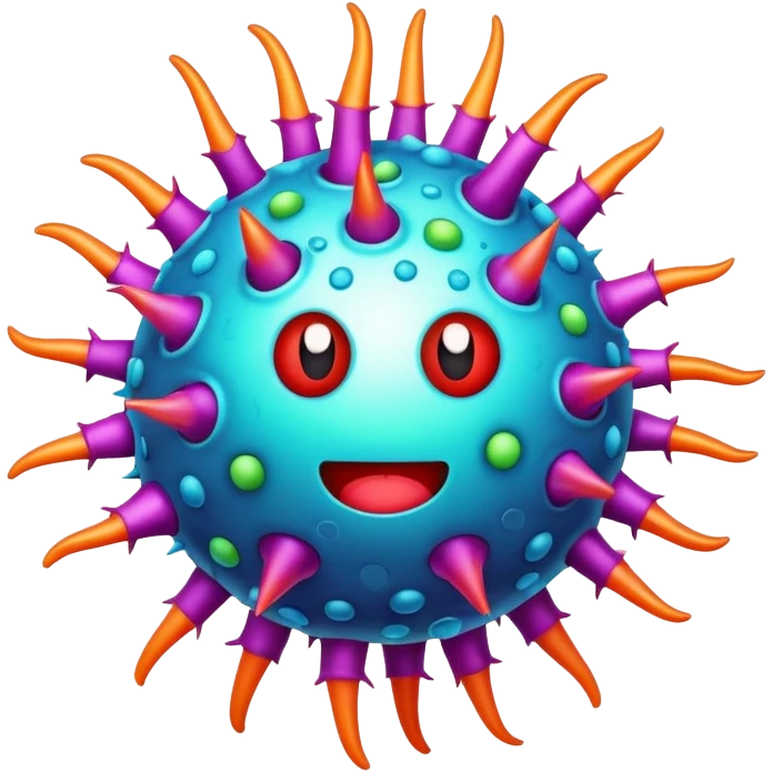 cartoon virus microbe with spikes emoji