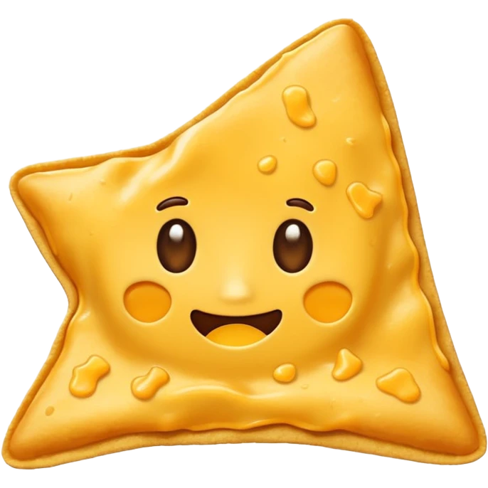 a single nacho chip, golden yellow, with a bit of melted cheese emoji