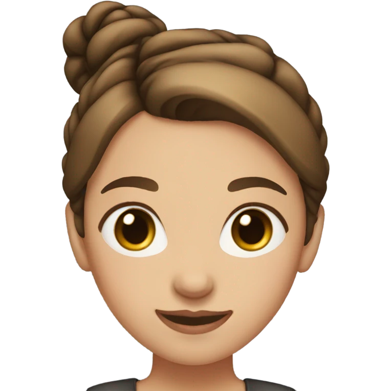 Girl with brown hair bun emoji