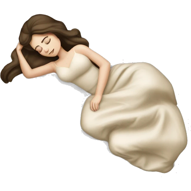 sleeping beauty brunette white girl with a silk pillow emoji