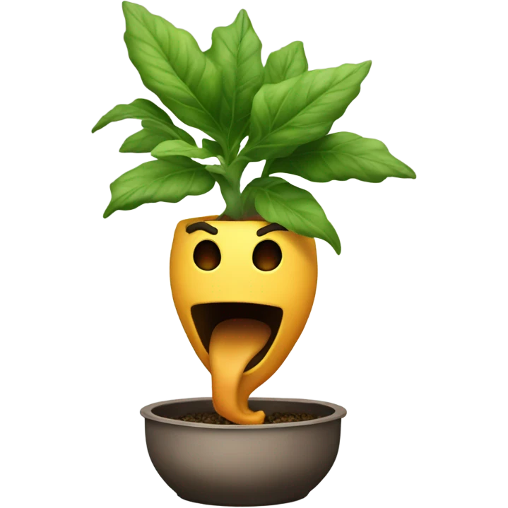 Mandragora out of pot screaming emoji